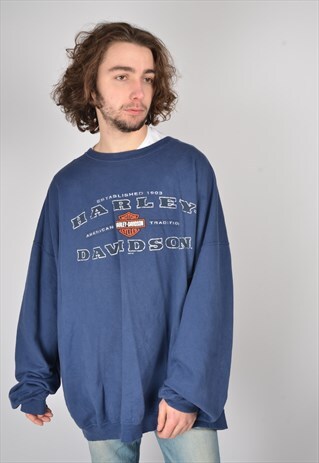 VINTAGE HARLEY DAVIDSON SWEATSHIRT IN BLUE