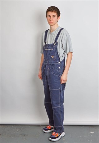VINTAGE 90'S BOOMBAR NAVY BLUE DUNGAREES