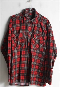 Vintage 90's Check Flannel Shirt Red