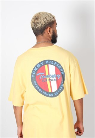 VINTAGE TOMMY HILFIGER SURFING T-SHIRT YELLOW