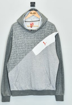 Vintage Puma Hooded Sweatshirt Grey XXLarge