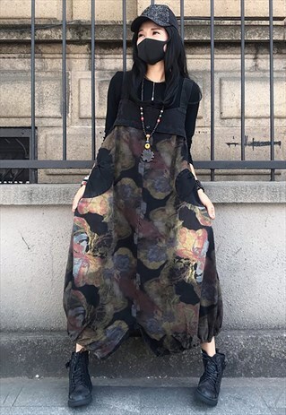 SUMMER KOREAN-STYLE PATTERN OVERALLS