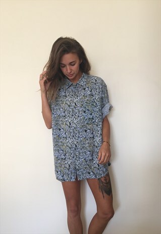 CRAZY PATTERNED VINTAGE RETRO FESTIVAL OVERSIZED SHIRT
