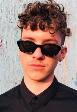 Vintage Black Square Sunglasses 