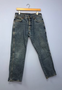 Wrangler Jeans Mid Wash Blue Cotton Straight Leg