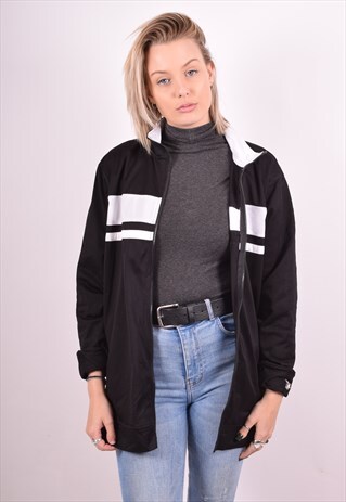 STARTER WOMENS VINTAGE TRACKSUIT TOP JACKET LARGE BLACK 90S