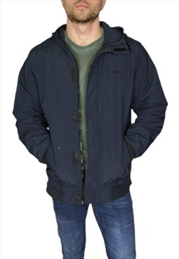 Carhartt Padded Jacket With Hood In Navy Blue Size Large
