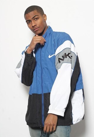 VINTAGE NIKE LOGO JACKET TRACK TOP LOGO BLUE