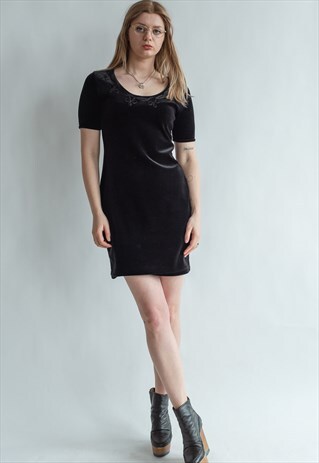 VINTAGE 80S MINI VELVET DRESS