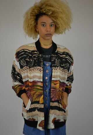 VINTAGE 90'S ABSTRACT PRINT BOMBER