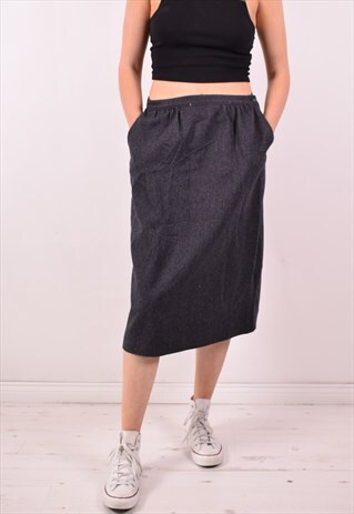 PENDLETON WOMENS VINTAGE SKIRT W30 GREY 90S