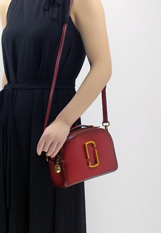 RED LEATHER CROSSBODY BAG SMALL