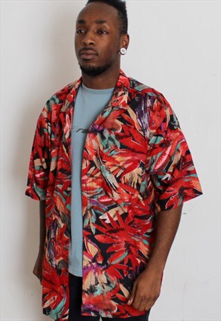 VINTAGE FUNKY PRINT SUMMER SHIRT LARGE