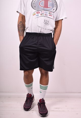 ADIDAS MENS VINTAGE SHORTS W32 BLACK 90S