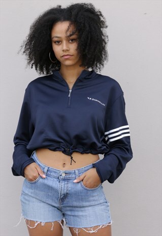 VINTAGE ADIDAS REWORKED CROPPED TRACK TOP Z365