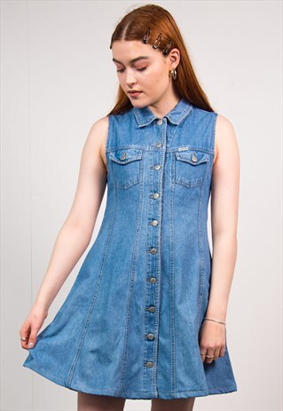 VINTAGE 90'S BLUE DENIM DRESS