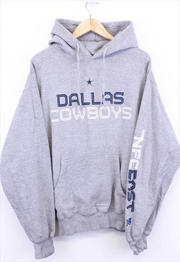 Vintage Dallas Cowboys Hoodie Grey With Spell Out Print 