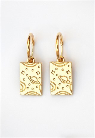 GOLD SPACE TALISMAN EARRINGS