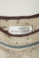 VINTAGE 90S MARKS AND SPENCERS CREAM JUMPER WOMENS