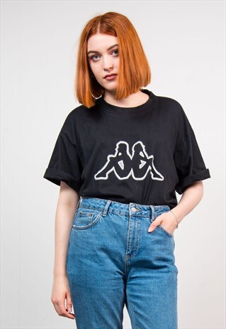 VINTAGE 90'S BLACK KAPPA T-SHIRT