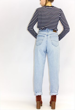 VINTAGE SUPER HIGH WAIST STONEWASH MOM JEANS