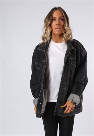 DENIM JACKET OVERSIZED FITTED VINTAGE UK 20 - 22 (C1W)