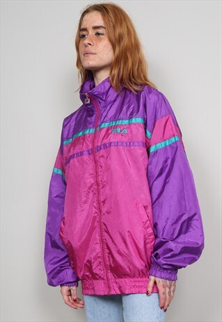 VINTAGE 80'S FILA MULTI-COLOURED SHELL JACKET
