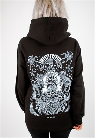 OCEAN BLACK ZIP HOODIE