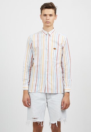 VINTAGE WHITE YELLOW COLLECTION LONG SLEEVE STRIPED SHIRT