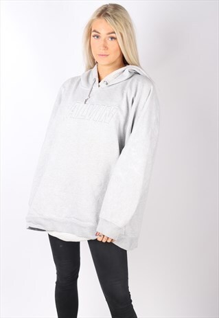 VINTAGE CALVIN KLEIN HOODIE OVERSIZED XL XXL SPELLOUT 90S