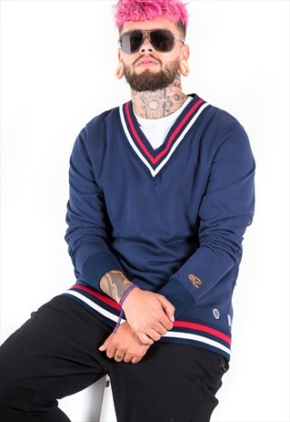 VINTAGE 80'S REEBOK V-NECK PULLOVER JACKET / S4747