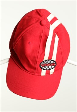 Vintage Vans Script Baseball Strapback Cap Red