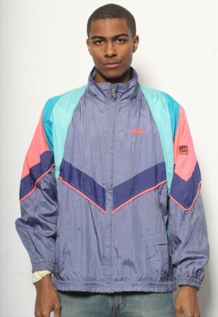 VINTAGE DIADORA LOGO JACKET TRACK TOP LOGO SHELL PURPLE