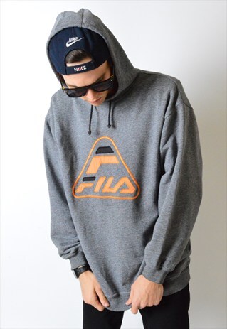 VINTAGE 90S GREY FILA HOODIE