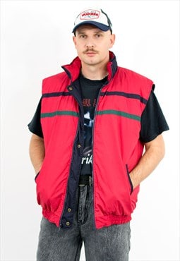 Vintage 90s gilet reversible puffy sleeveless jacket vest