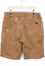 Vintage Dickies Shorts Brown Straight Fit With Logo Tab 90s