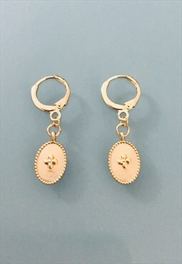 Mini cross hoop earrings gift idea for women