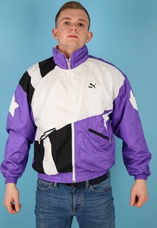 VINTAGE PUMA SHELL JACKET IN MULTI NJ579