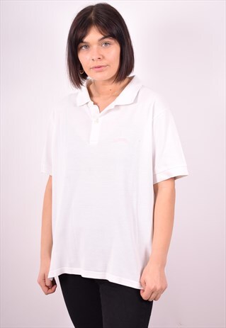 LEVI'S WOMENS VINTAGE POLO SHIRT LARGE WHITE 90S