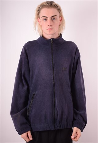 HELLY HANSEN MENS VINTAGE FLEECE JACKET LARGE BLUE 90S
