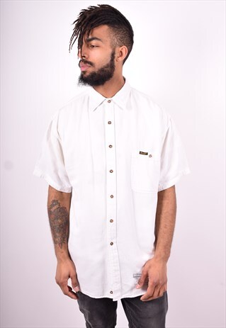 WRANGLER MENS VINTAGE SHIRT XL WHITE 90'S