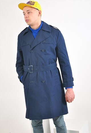 VINTAGE TRENCH COAT IN NAVY