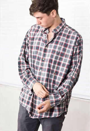 VINTAGE TOMMY HILFIGER CHECKED SHIRT LOGO 90S XL 9.8