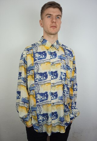 PURE SILK PATTERNED SHIRT