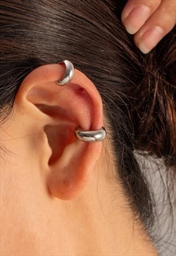 D'OREILLE. Silver Cuff Earring Set 