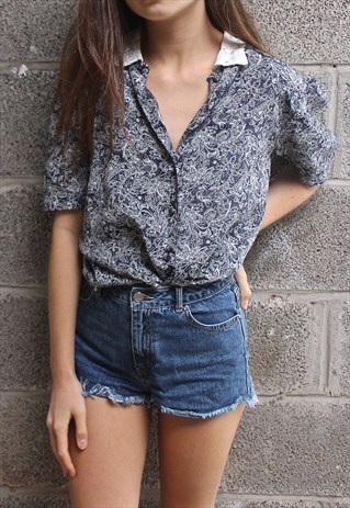 VINTAGE 80'S FLORAL BLOUSE