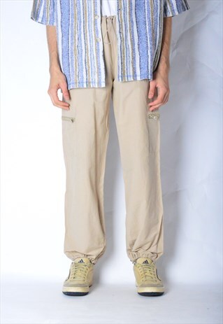 VINTAGE 90S BEIGE SPORTS CARGO PANTS