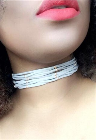 CHOKER IN GREY AND GOLD