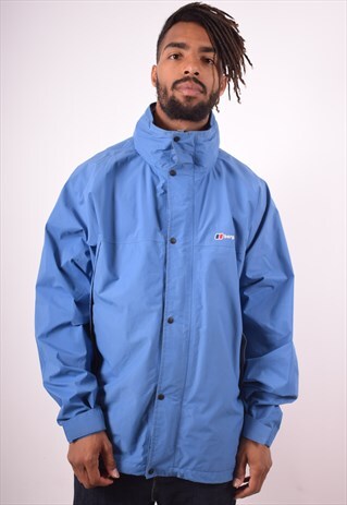 BERGHAUS MENS VINTAGE WINDBREAKER JACKET XL BLUE 90S