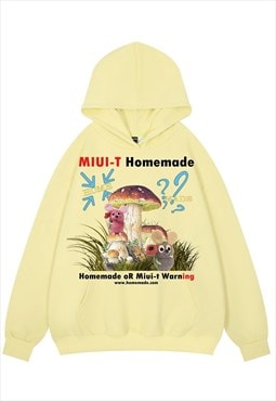 Mushroom hoodie psychedelic pullover cartoon print top
